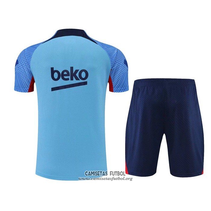 Chandal del Barcelona Manga Corta 2022/2023 Azul - Pantalon Corto